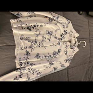 White and blue Wild Fable Crop top